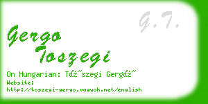 gergo toszegi business card